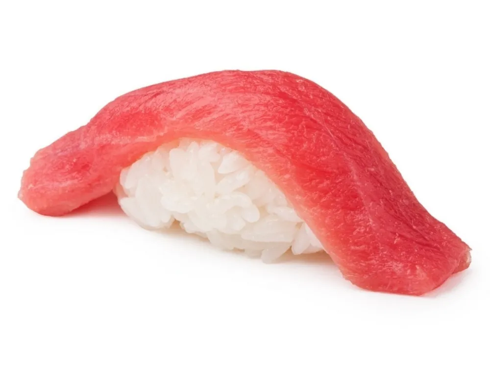 Tuna nigiri with vinegared rice and fresh tuna at Sushi & Maki, a Japanese Restaurant in Portland.